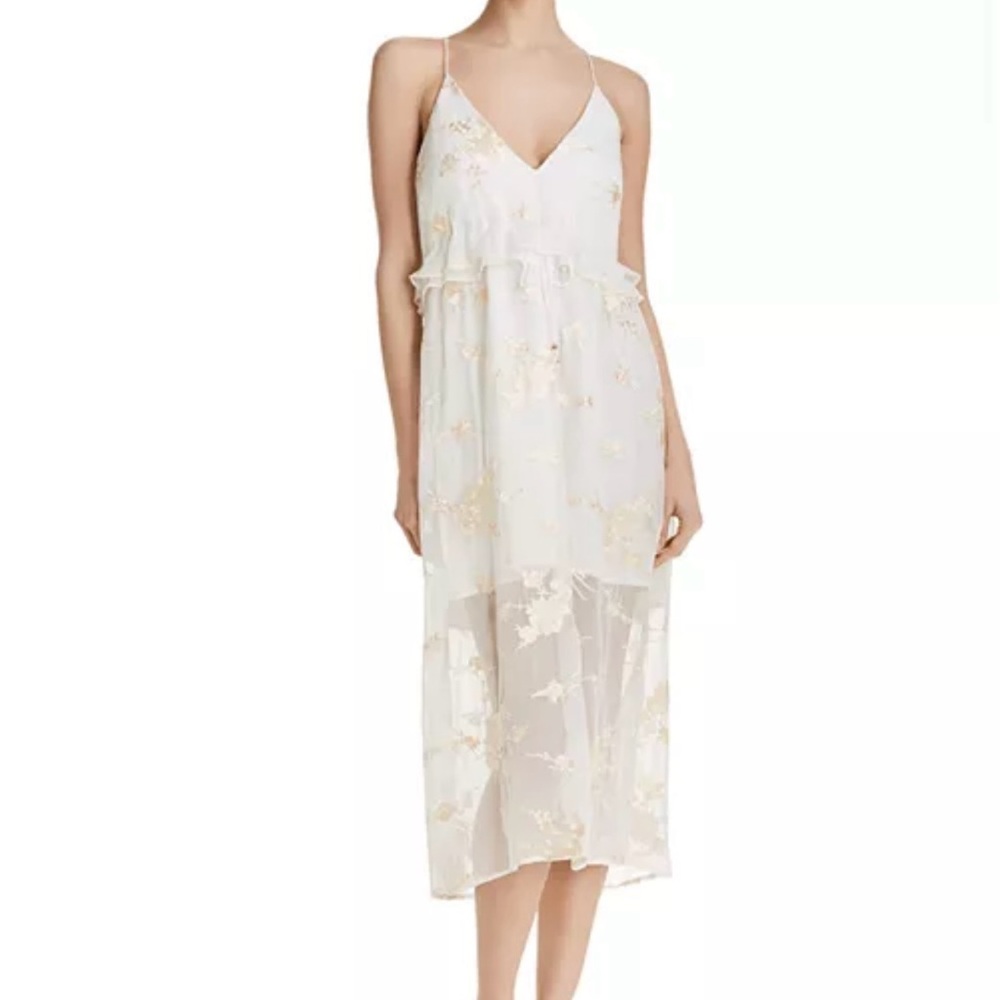 Elliatt Concert Embroidered Chiffon Midi Dress